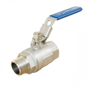 S/S Ball Valve 2 piece full bore 1/2 BSP Male-Female with lock